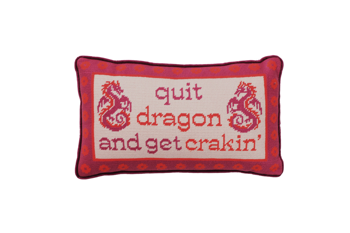 TML x Furbish Studio Pillow - Quit Dragon And Get Crackin'