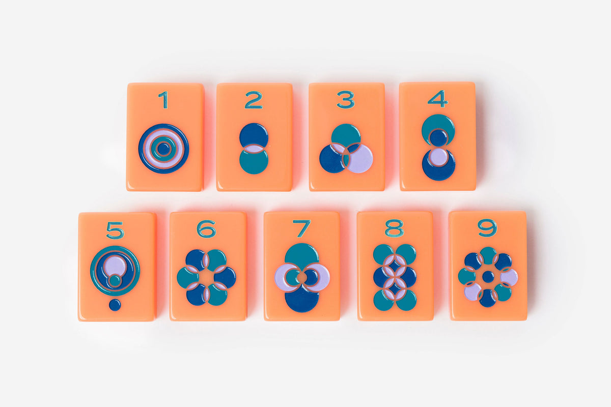 The Minimal Line: Barney Orange Mahjong Tiles