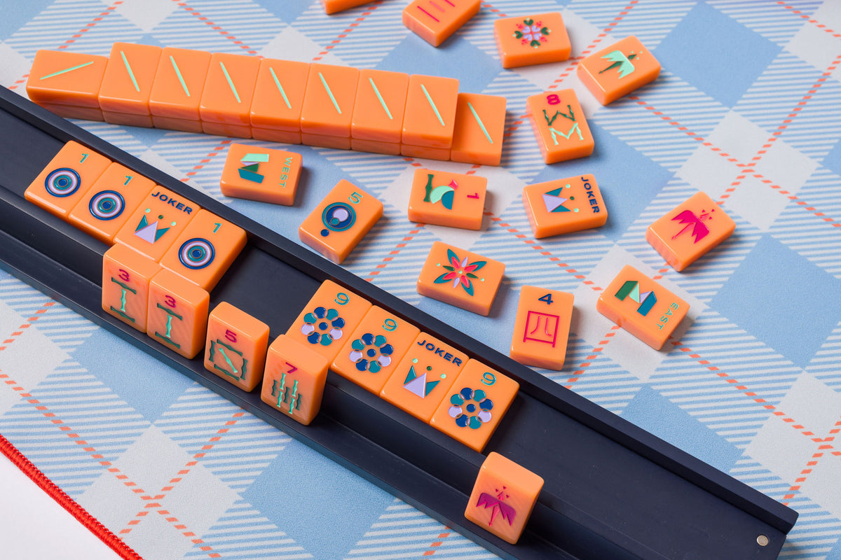 The Minimal Line: Barney Orange Mahjong Tiles