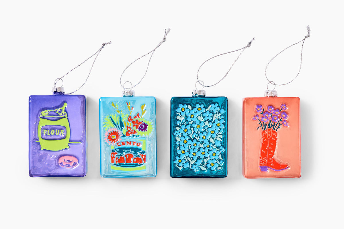 Christmas Ornament - Flowers: Pack of 4