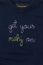 TML x Lingua Franca Maxine Navy Sweater - Get Your Mahj On