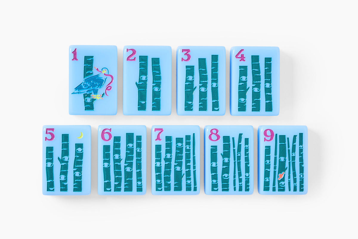 The Mountain Line: Sky Blue Mahjong Tiles