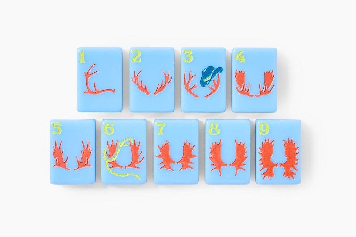 The Mountain Line: Sky Blue Mahjong Tiles
