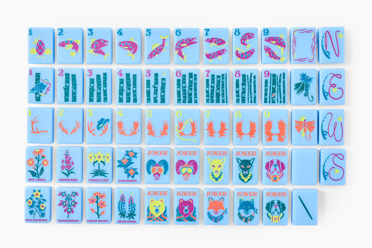 The Mountain Line: Sky Blue Mahjong Tiles
