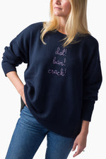 TML x Lingua Franca Maxine Navy Sweater - Dot, Bam, Crack